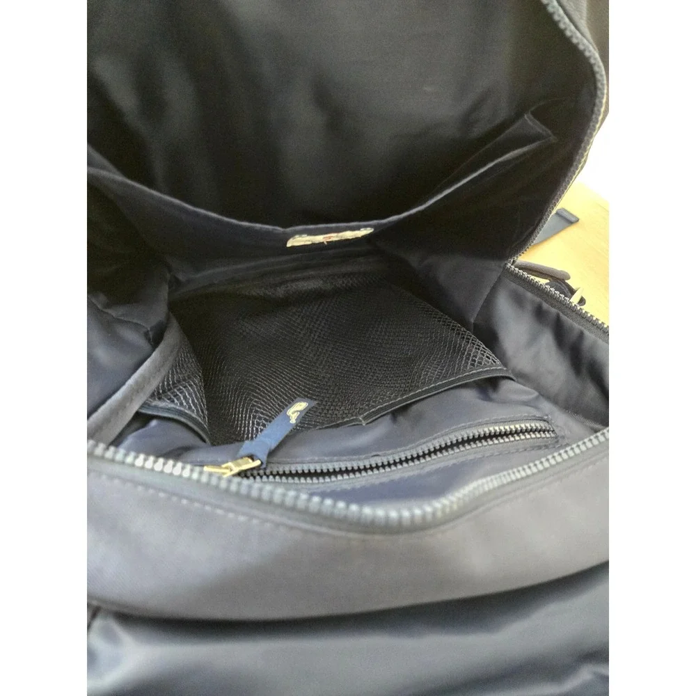 Vineyard Vines Navy Blue Whale Print Canvas Backpack Adjustable Straps